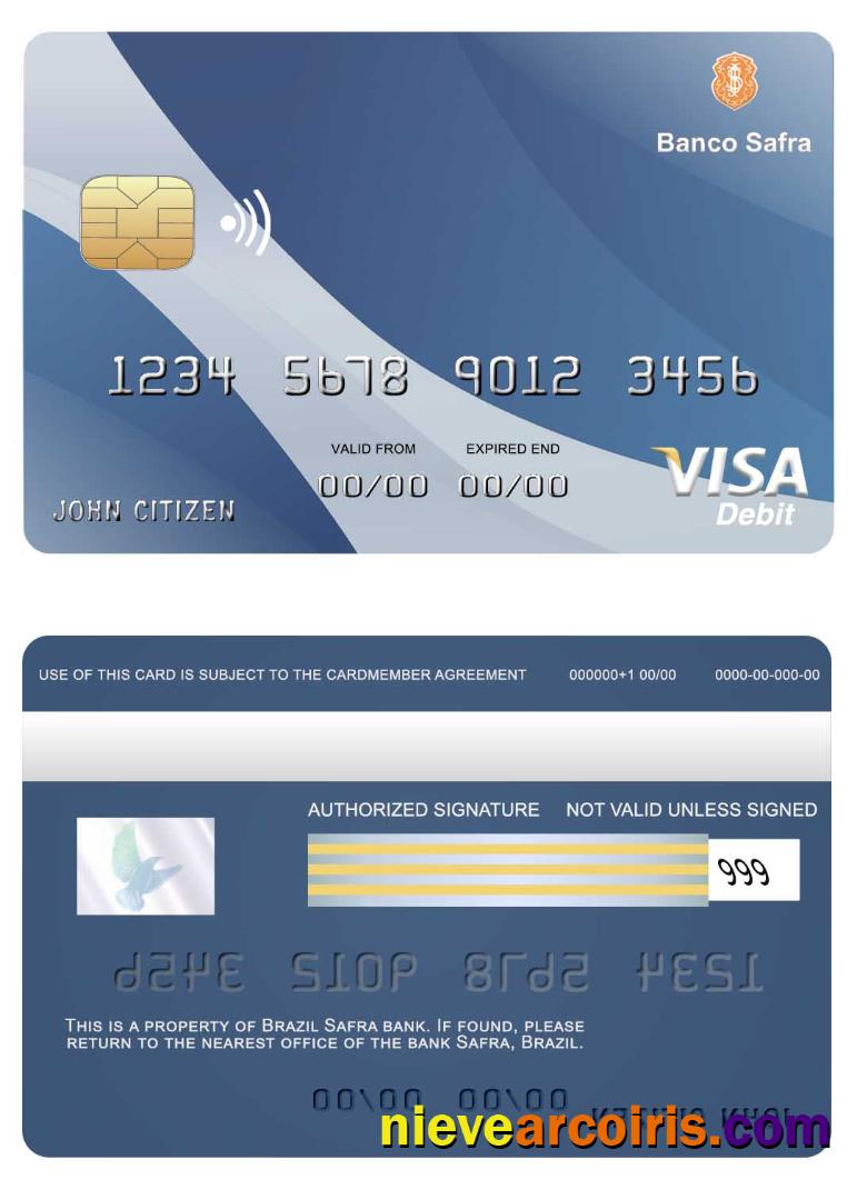 Brazil Safra bank visa card